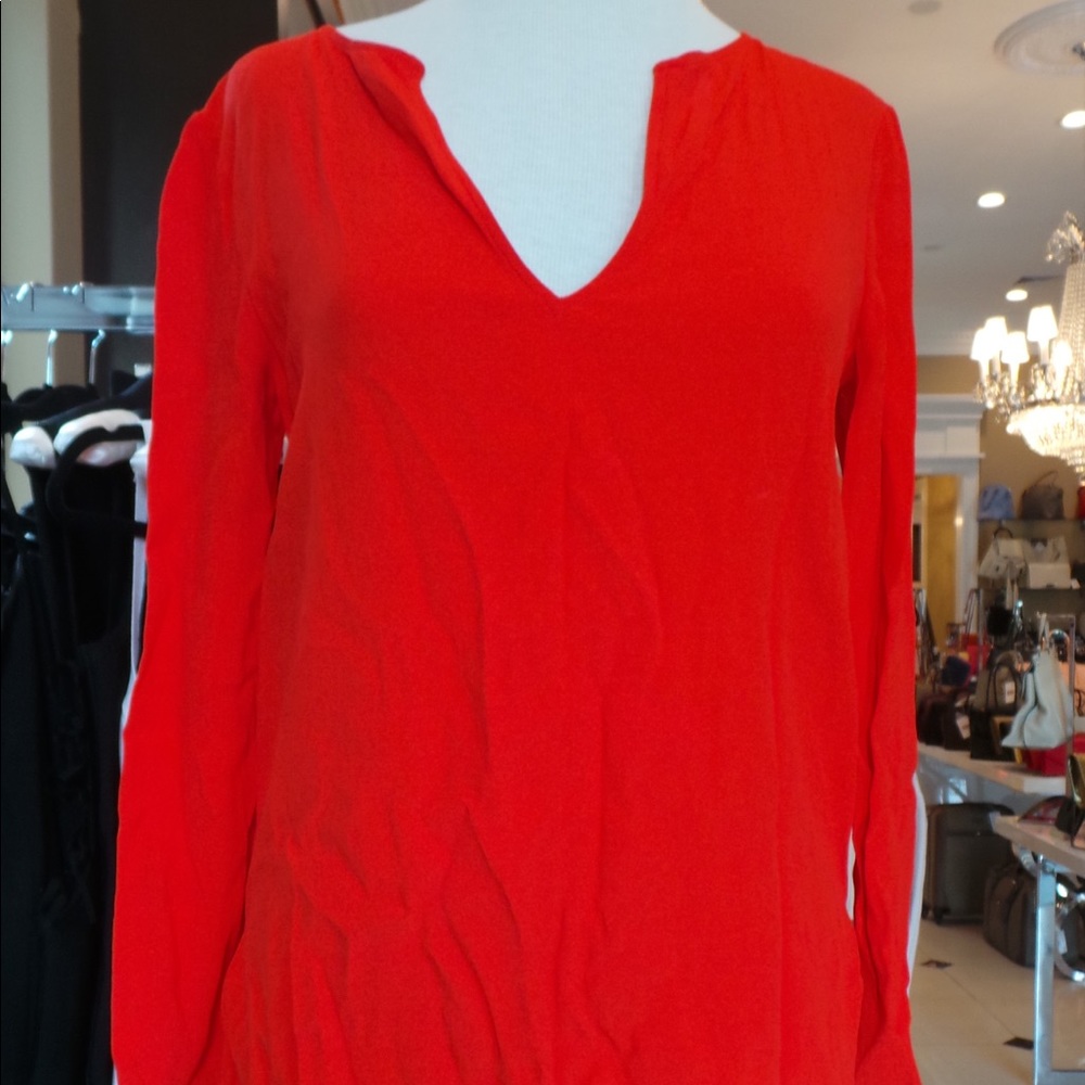 Zara Women Red V-Neck Shirt